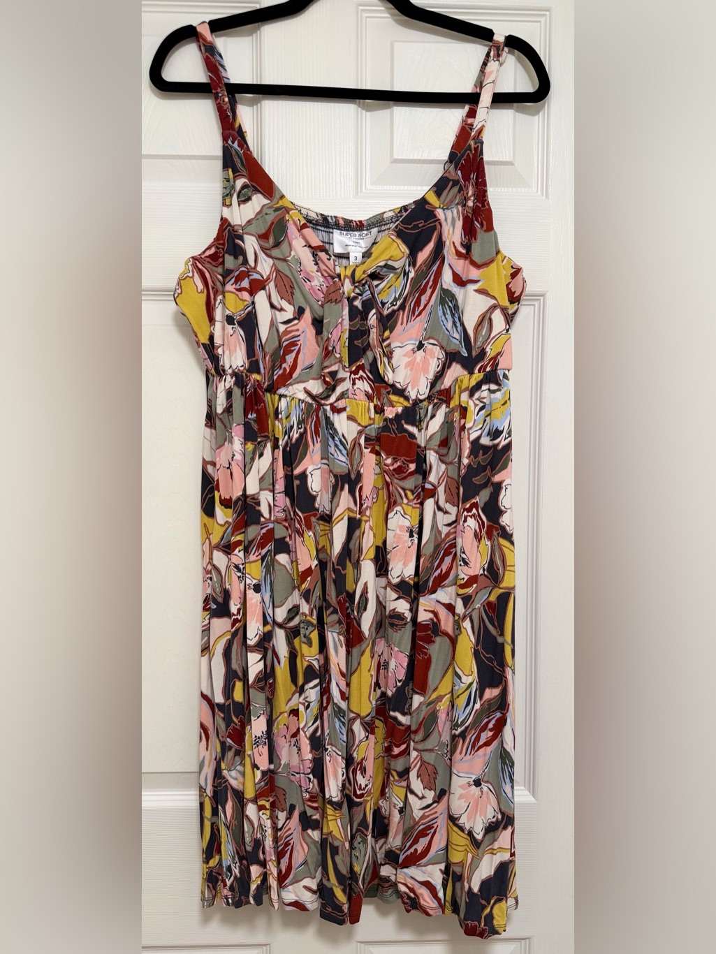 Torrid Multicolor Floral Swing Dress In Pink, Yellow, Burgundy
